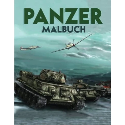 Abbildung von Panzer Malbuch: 30 Wunderschönen Armee Illustrationen Und Tank Ausmalen Für Jungen, Kinder &amp; Erwachsene mit Militär Hubschrauber, Panzer, Flugzeug.