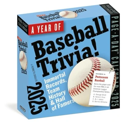 Abbildung von A Year of Baseball Trivia Page Day® Calendar 2025: Immortal Records, Team History &amp; Hall Famers