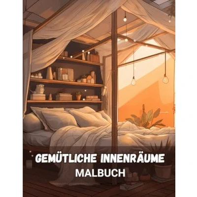 Abbildung von Gemütliche Innenräume Malbuch: Innendesigns Malvorlagen für Erwachsene zum Stressabbau und Entspannen