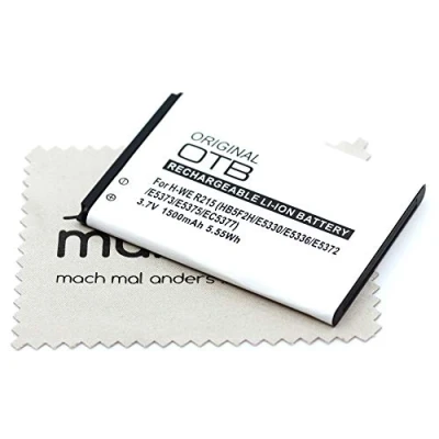 Abbildung von Ersatz Akku passend für Huawei E5330 E5336 E5372 E5373 E5375 R215 (Ersetzt Originalakku HB5F2H) OTB mit mungoo Displayputztuch