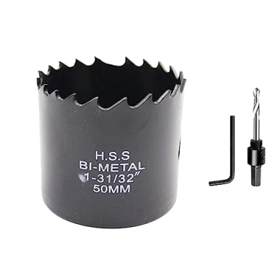 Abbildung von Lochsäge 50mm LAIWEI Bi Metall Rundlochfräser HSS Kreissägekopf, 1,8 mm stark, Schnitttiefe bis 38mm, geeignet für Holz, Kunststoff, Gipskarton und Metallrohre
