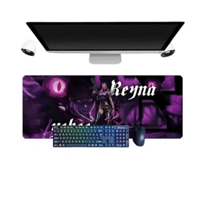 Abbildung von PUrar Valorant Reyna XL Mauspad, 800 x 300 mm, wasserdichtes Gaming Mauspad und 3 mm Basis aus rutschfestem Gummi, strukturierte Oberfläche