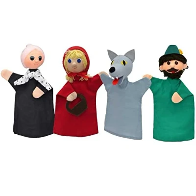 Abbildung von Handpuppen Set Rotk&auml;ppchen, Design 1, in Geschenkbox, 4er