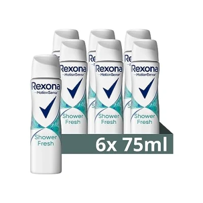 Abbildung von Rexona MotionSense Deo Spray Shower Fresh Compressed Anti Transpirant mit 48 Stunden Schutz gegen starkes Schwitzen und Körpergeruch 75 ml (6er Pack)