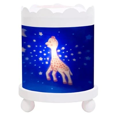 Abbildung von Trousselier Sophie Die Giraffe Nachtlicht Magisches Karussell Ideales Geburtsgeschenk Farbe Holz weiß animierte Bilder beruhigendes Licht 12V 10W Glühbirne inklusive EU Stecker