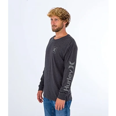 Abbildung von Hurley Herren Evd OAO Icon LS T Shirt, schwarz (Heather Black), M