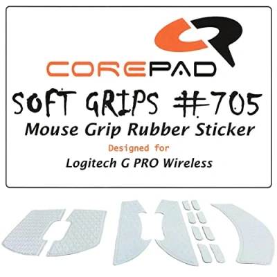 Abbildung von Corepad Soft Grips Selbstklebende vorgeschnittene Anti Rutsch Aufkleber für PC Gaming Mäuse (White, Logitech G PRO Wireless)