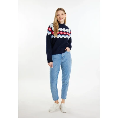 Abbildung von Dreimaster Eissegler Strickpullover, Damen, Größe: XS/S, Marine mehrfarbig