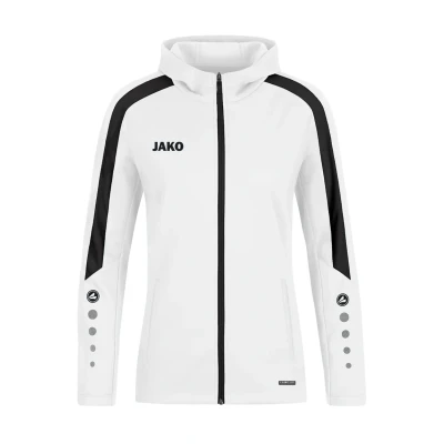 Abbildung von JAKO Fussball Power Kapuzen Sweatjacke, Damen, Größe: 40, Weissschwarz