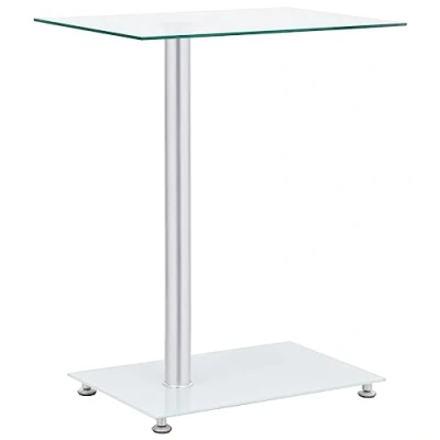 Abbildung von vidaXL Beistelltisch U Form Couchtisch Wohnzimmertisch Kaffeetisch Sofatisch Glastisch Tisch Laptoptisch Transparent 45x30x58cm Hartglas