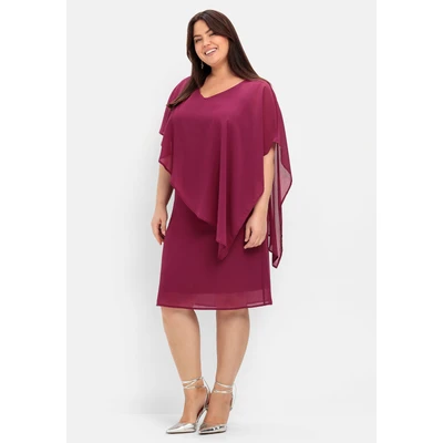 Abbildung von Sheego Cocktailkleid/festliches Kleid, Damen, Größe: 48, Himbeere