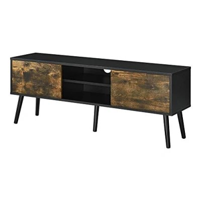 Abbildung von en.casa Lowboard, »Eskilstuna« Fernsehtisch 120x29, 5x46, 5cm Schwarz / Dunkler Holzton