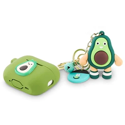 Abbildung von Derhom Airpods Pro 2 Silikon Niedliche Lustige Abdeckung Kompatibel mit Apple und 2[Cartoon Puppe Serie] (Avocado)