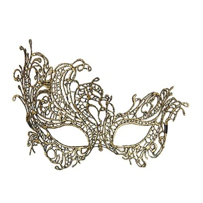 Abbildung von Widdmann Verkleidungsmaske Goldene Spitzenmaske antik, Venezianische Augenmaske aus Stoff