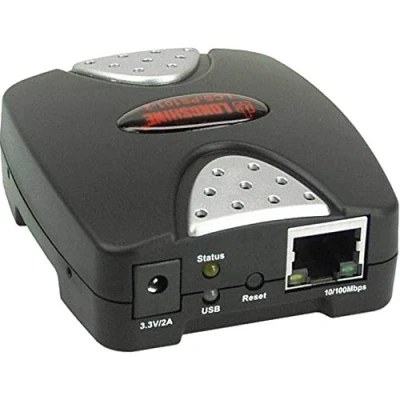 Abbildung von Longshine LCS PS101 B Printserver 10/100 1x USB2.0 Retail Schwarz