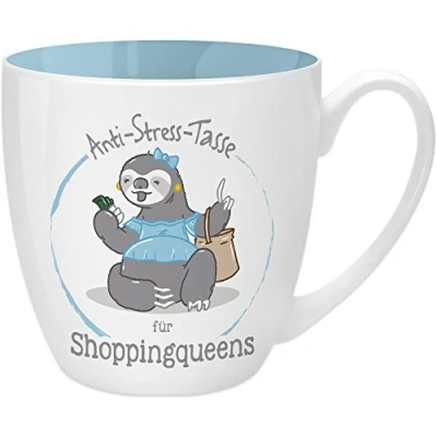 Abbildung von GRUSS &amp; CO Anti Stress Tasse Motiv &quot;Shoppingqueen&quot; mit Spruch, 45 cl, New Bone China Geschenk lustig 45521