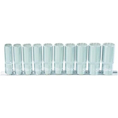 Abbildung von KS Tools 918.0630 1/4&quot; CHROMEplus 12 kant Stecknuss Satz, lang, 10 tlg. 4 13mm