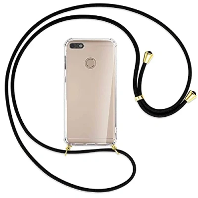 Abbildung von mtb more energy® Handykette kompatibel mit Huawei P9 Lite Mini, Y6 Pro 2017 (5.0&#039;&#039;) schwarz/Gold Smartphone Hülle zum Umhängen Anti Shock Strong TPU Case