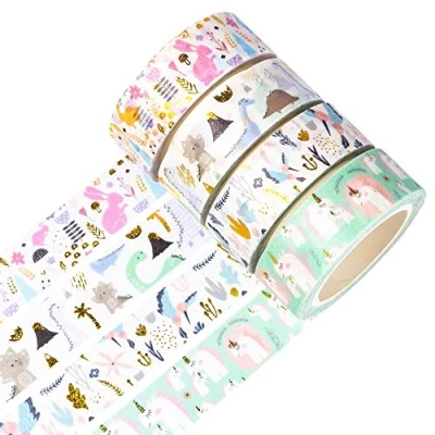 Abbildung von YUBBAEX Washi Tape, 4 Rolls Masking Tape Klebeband bunt für Scrapbooking DIY Handwerk (Feentiere)