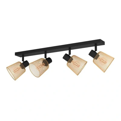 Abbildung von Eglo 900695 Spotleuchte COSLADA Stahl schwarz E27 4X40W L:79cm B:8cm H:17cm dimmbar