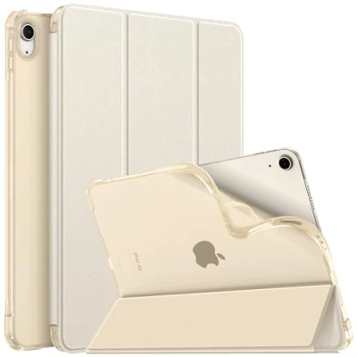 Abbildung von Fintie Hülle für iPad Air 6. Generation 11 Zoll 2024, 5./4. Gen (2022/2020) 10,9 mit Stifthalter, TPU Soft Transparenter Rückseite Abdeckung Schutzhülle Intelligent Case Cover, Starlight
