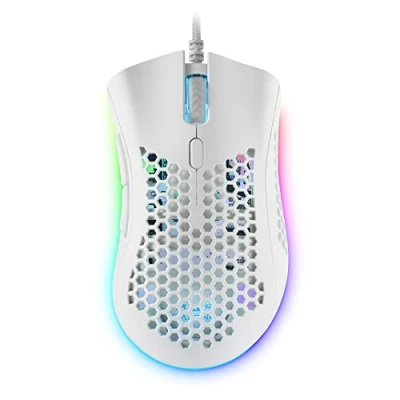 Abbildung von Mars Gaming MMEXW Weiß, RGB Maus, 32K DPI, Feather Kabel, HUANO Schalter