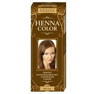 Abbildung von Henna Color 114 Gold Braun Haarbalsam Haarfarbe Farbeffekt Naturhaarfärbemittel Henne Öko