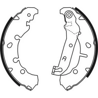 Abbildung von ABE C0G046ABE Bremsbacken Hinterachse 203 37 LOCKHEED FORD: FIESTA 5, 4, Fusion Kombi, MAZDA: 2 Hatchback