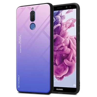 Abbildung von Cadorabo Hülle kompatibel mit Huawei Mate 10 LITE Schutzhülle TPU Silikon Case Glas Slim Kratzfest Weiche Gummi Rundumschutz für in Schwarz