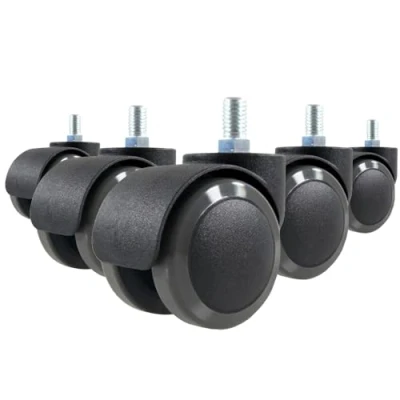 Abbildung von hjh OFFICE 619007 5X Hartbodenrollen 50mm / Gewinde M10 Büro Stuhl Rollen für Hartböden (5er Pack)