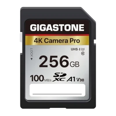 Abbildung von GIGASTONE Kamera Pro 256GB SDXC Speicherkarte bis zu 100 MB/S. Digitalkameras Canon Sony Nikon Olympus, 4K UHD Videoaufnahmen UHS I U3 V30 Klasse 10