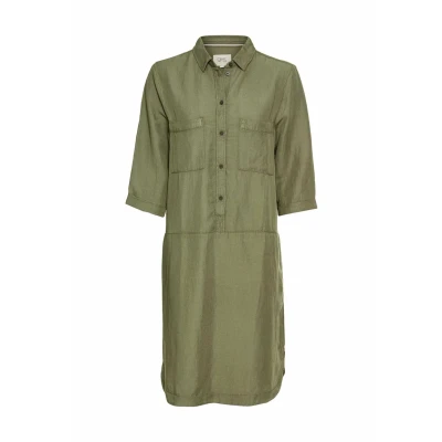 Abbildung von camel active Damen Schlupfkleid mit Hemdkragen Grün, Womenswear L