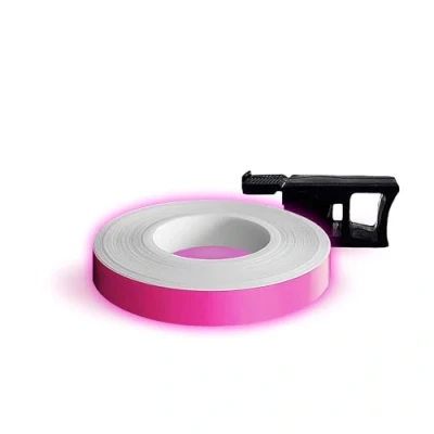 Abbildung von 4R Quattroerre.it 10291 Fluoreszierende Dekorstreifen Wheel Stripes für Motorradfelgen mit Applikator, Fuchsie Fluo, 7 mm x 6 m