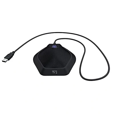 Abbildung von USB Boundary Conference Microphone (TG11) Capsule (for Recording and Transmitting Meetings, Integrierter Pop Filter, Omnidirektional, Plug &amp; Play, Mute, LED Display, stabiles Metallgehäuse)