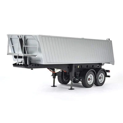 Abbildung von CARSON 500907312 1:14 2 Achs Muldenkipper Sattelauflieger, RC Truck, Ersatzteile, Tuningteile, Zubehör, Modellbau, Maßstab 1:14, Silber
