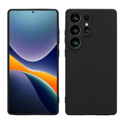 Abbildung von kwmobile Hülle kompatibel mit Samsung Galaxy S25 Ultra weiches TPU Silikon Case Cover geeignet für kabelloses Laden Schwarz