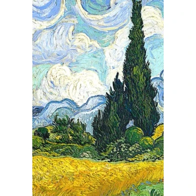Abbildung von Van Gogh Wheat Field With Cypresses Notebook: Vincent Lined Journal