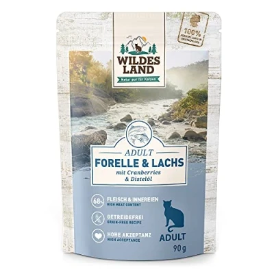Abbildung von Wildes Land Adult Forelle &amp; Lachs 12 x 90 g Nassfutter Katzenfutter