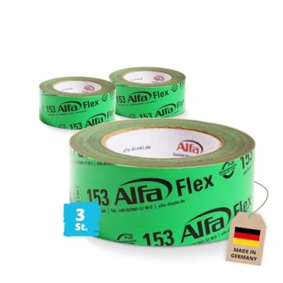 Abbildung von Alfa 3x Flexibles Hochleistungsklebeband 50 mm x 25 m Profi Qualität Dampfbremsen Dampfsperren Dachfolien geschmeidiges Folienklebeband/Systemklebeband