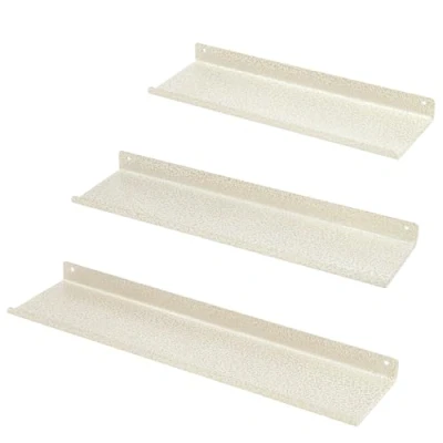 Abbildung von Uten Wandregal, Schweberegal aus Metall, 3er Set, Regale für Wände Büche, Dekos, Wohnzimmer, Schlafzimmer, Badezimmer, Küche, Weiss