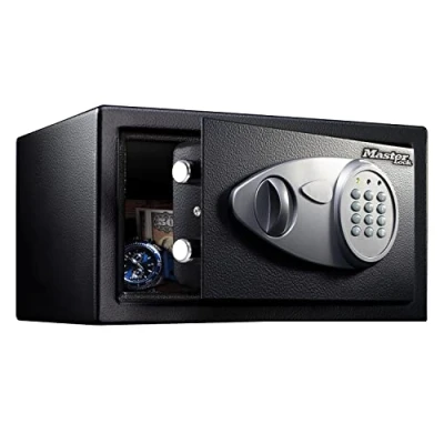 Abbildung von MASTER LOCK Mittelgroer digitaler Safe mit Kombination, Schwarz, Grau, Zahlenschloss, Stahl, 290 mm, 264 194 mm