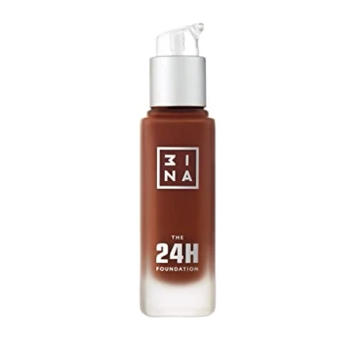 Abbildung von 3INA MAKEUP The 24H Foundation 675 Dunkelbraun mit Unterton Gelb Hauttonanpassend Langlebige Formel Wasserdichte Vegan Cruelty Free