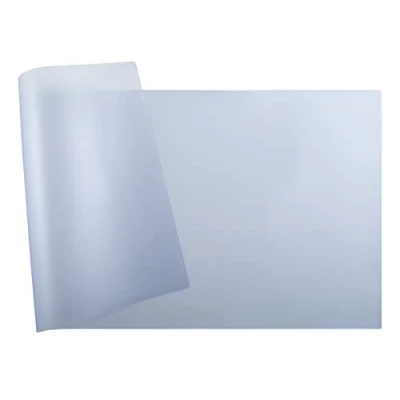 Abbildung von Exacompta 29640E Schreibunterlage Crystal,aus Weich PVC, eine glatte und genarbte Oberfläche, Format 43 x 90 cm, farblos, wird gerollt geliefert
