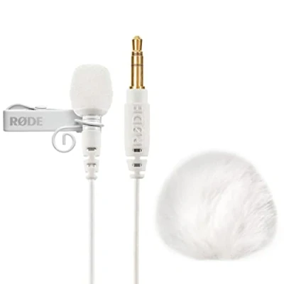 Abbildung von Rode Lavalier GO Weiss Mikrofon + keepdrum WS05 Fell Windschutz