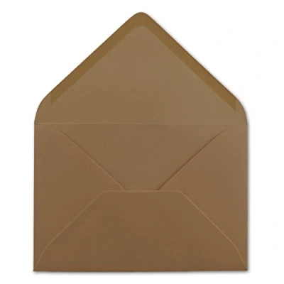 Abbildung von 200 DIN C6 Briefumschläge Braun 11,4 x 16,2 cm 120 g/m² Nassklebung Brief Hüllen ohne Fenster für Einladungen von Ihrem Glüxx Agent