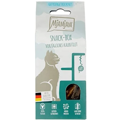 Abbildung von MjAMjAM Premium Katzensnack Snackbox vorzügliches Kalbsfilet, 1er Pack (1 x 35 g), naturbelassen ganz ohne synthetische Konservierungsstoffe