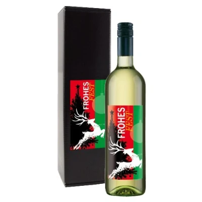 Abbildung von Bull &amp; Bear Wein Geschenk &quot;Frohes Fest&quot;, Chardonnay 0,75 l, elegantes