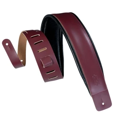 Abbildung von Levy&#039;s DM1PD BRG 3 Zoll Gitarrengurte aus Leder Burgund