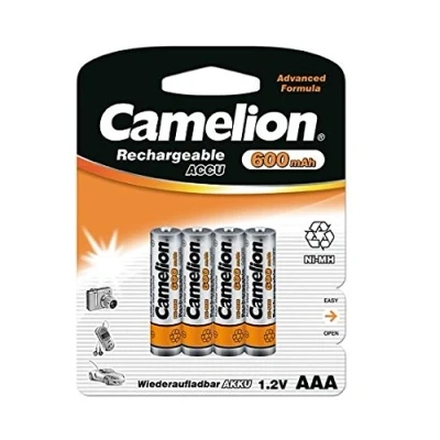 Abbildung von 4X Camelion Akku AAA 600 mAh Micro NiMH schnellladefähig, ohne Memoryeffekt