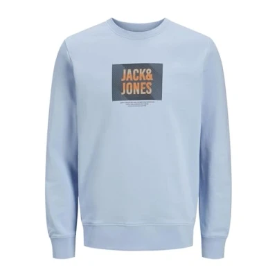 Abbildung von Jack &amp; Jones LOGO Sweatshirt, Herren, Größe: XS, Chambray blue